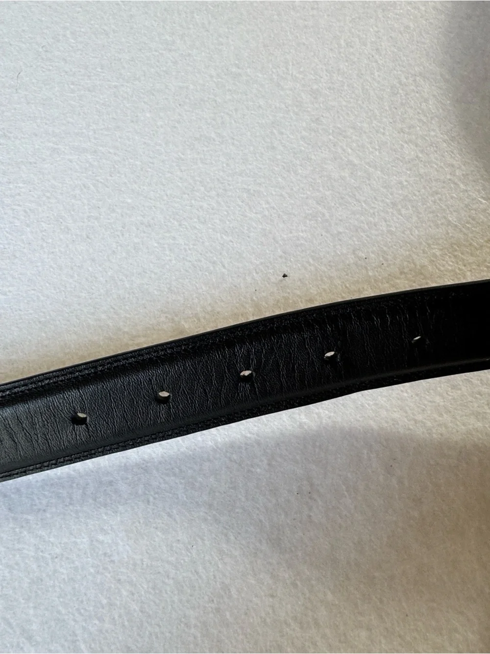 PERRY ELLIS PORTFOLIO Full Grain Leather Belt Brushed Silver Buckle Black‎ 36”